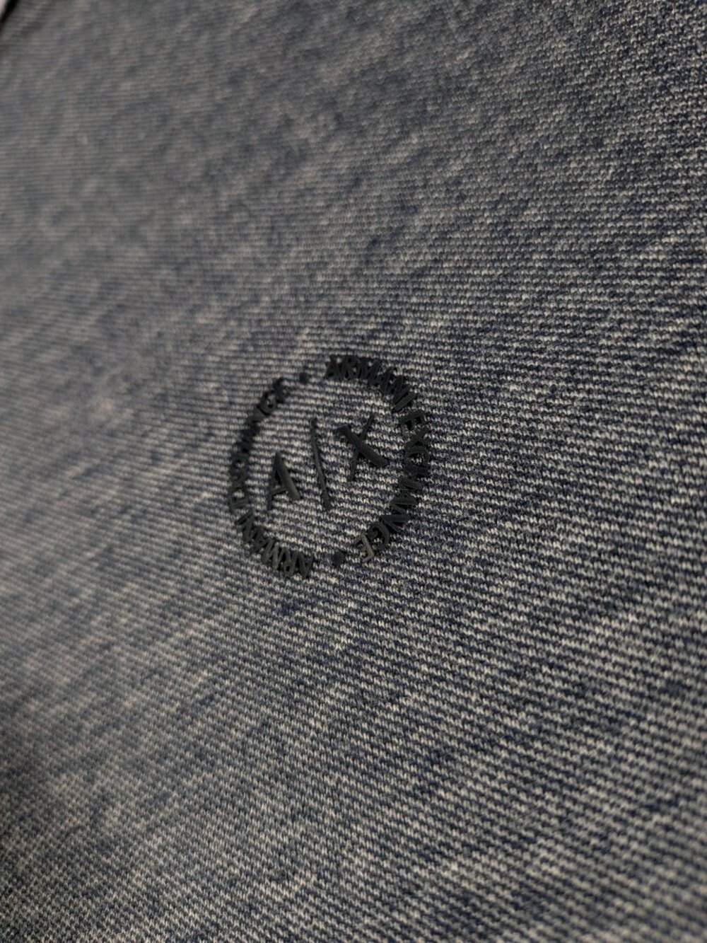 Armani Exchange Men's Medium Navy Blue Textured Stretch Polo Shirt A|X - Picture 2 of 11